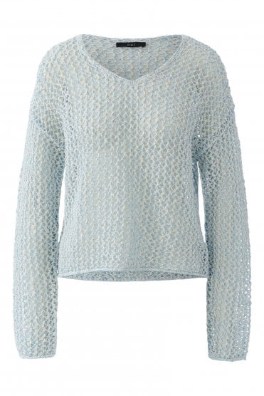 Open Weave Knit Celestial Blue