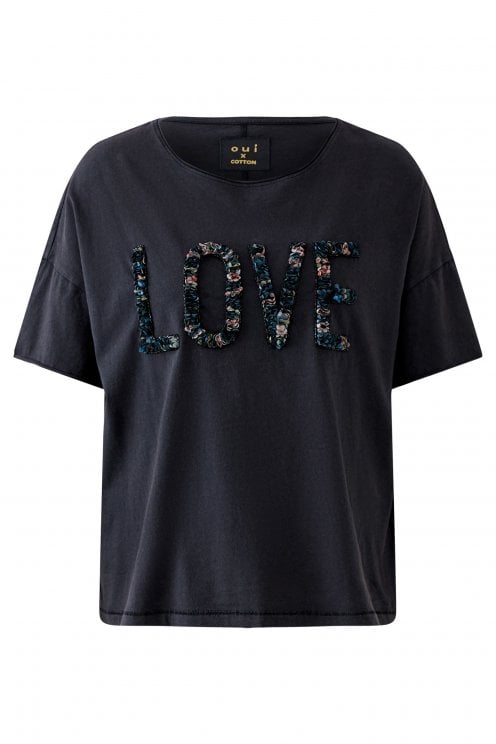 Organic Cotton Tee Washed Out Black
