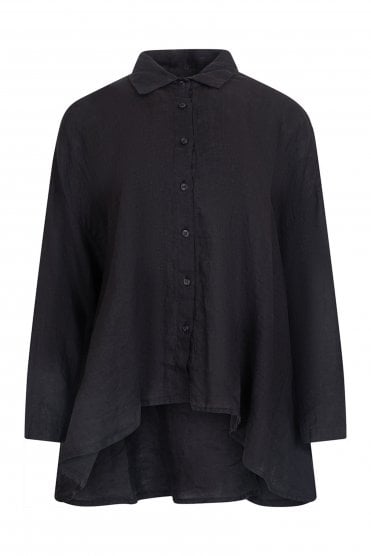 Oversize Linen Shirt Anthracite