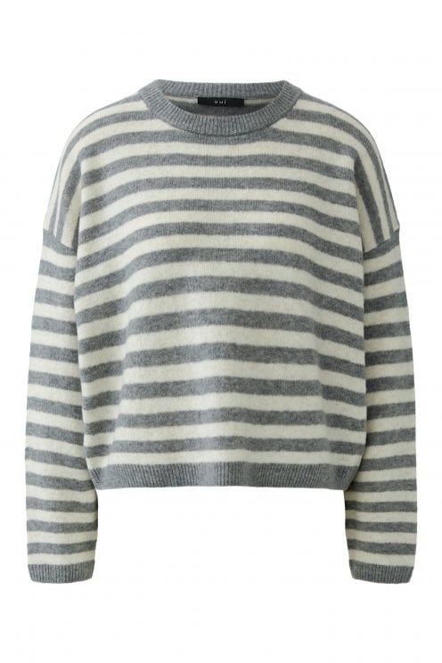 Oversize Soft Cuddly Pullover Grey/white
