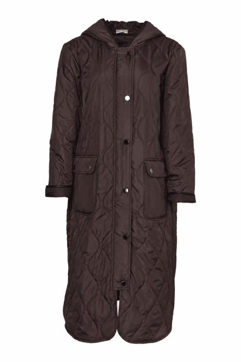 Padded Coat With Pocket Detail Choko