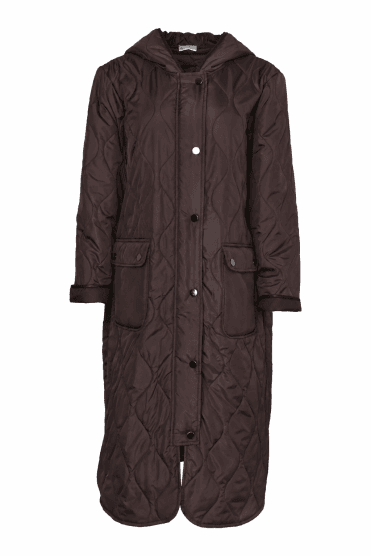 Padded Coat With Pocket Detail Choko
