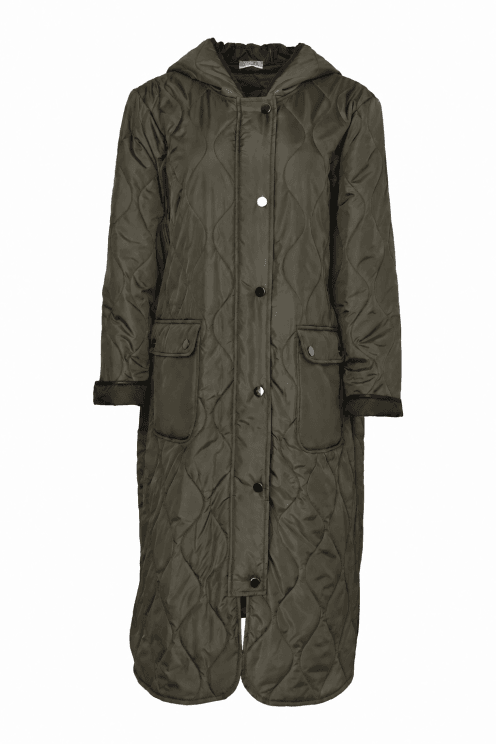Padded Coat With Pocket Detail Thyme