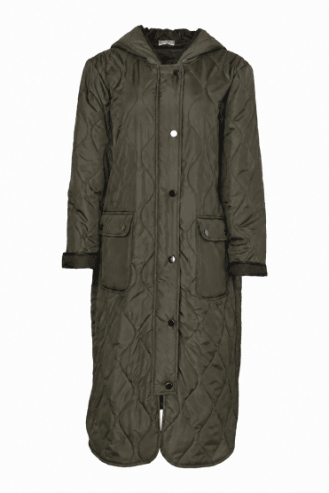 Padded Coat With Pocket Detail Thyme