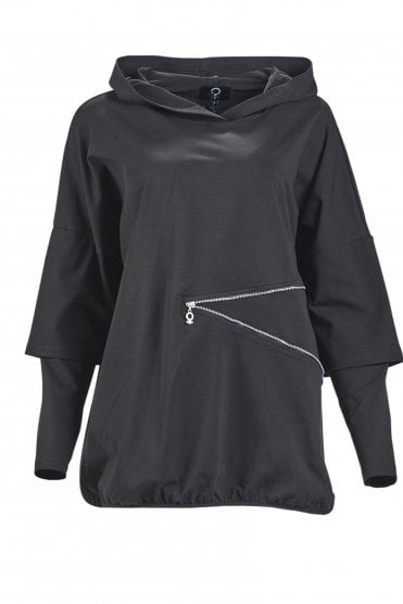 Pantone Hooded Top Plain Black