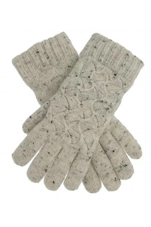 Pattern Glove With Marl Yarn Winter White 