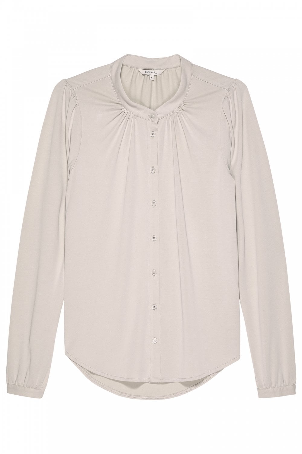 Blouse Nougat Gris Pâle - Taille 12 - Col Nœud Papillon (Pussy Bow) - Neuf Sans étiquettes