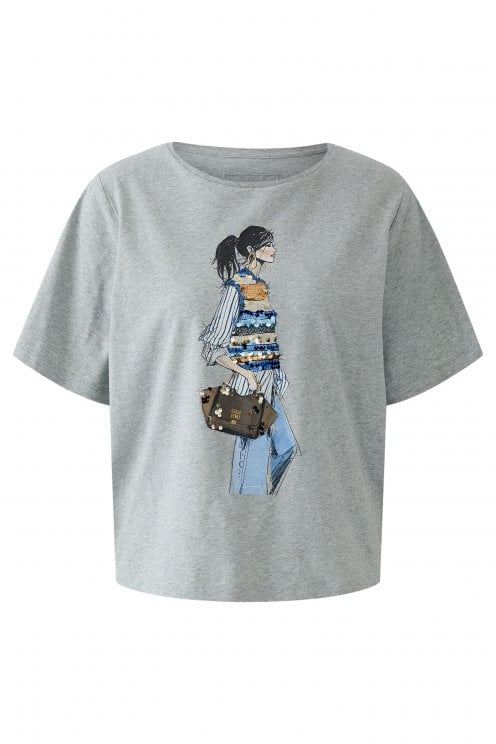 Placement Print T-shirt River Stone