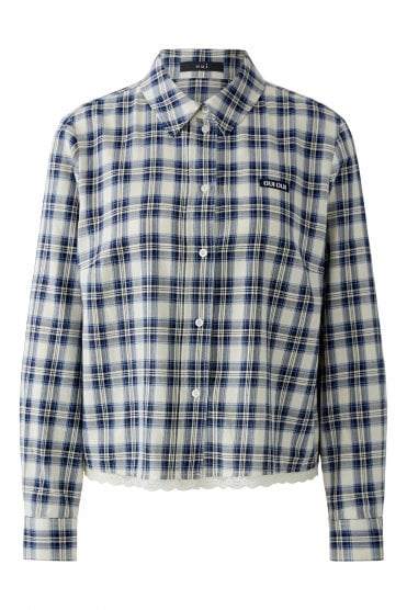Plaid Blouse White/blue