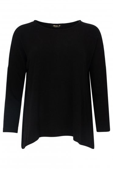 Plain Fleece Relaxed Pullover Nero