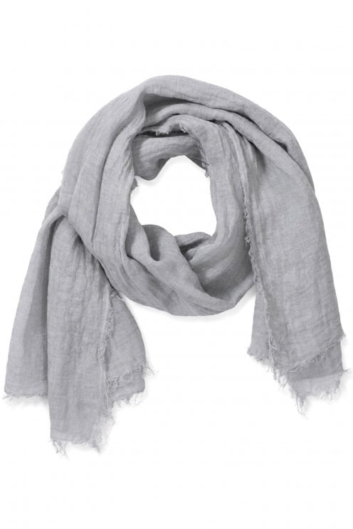 Plain Linen Scarf Silver