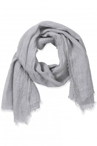 Plain Linen Scarf Silver