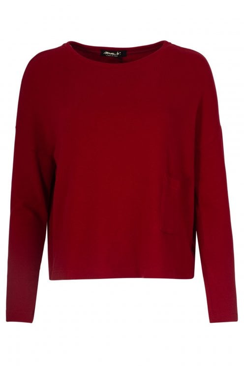 Pocket Fleece Pullover Rosso
