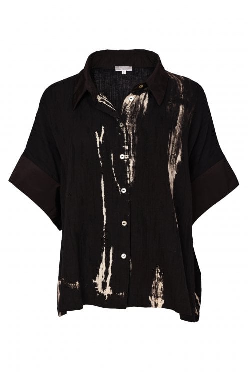 Print Crinkle Shirt Black/stone