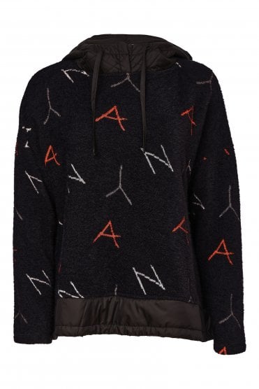 Print Jacquard Top Black/tigerlily