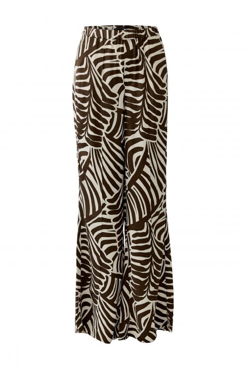 Print Pants Dark Brown/off White