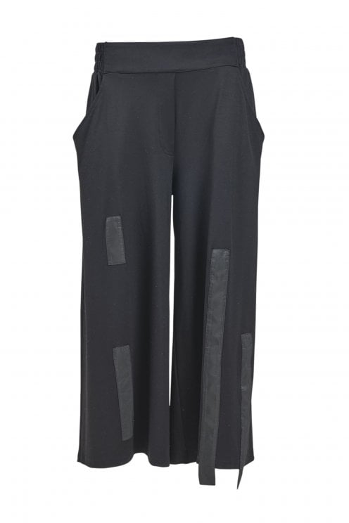 Print Pants Plain Black