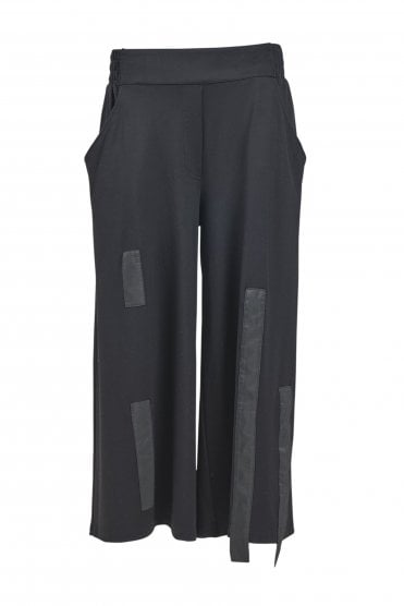 Print Pants Plain Black