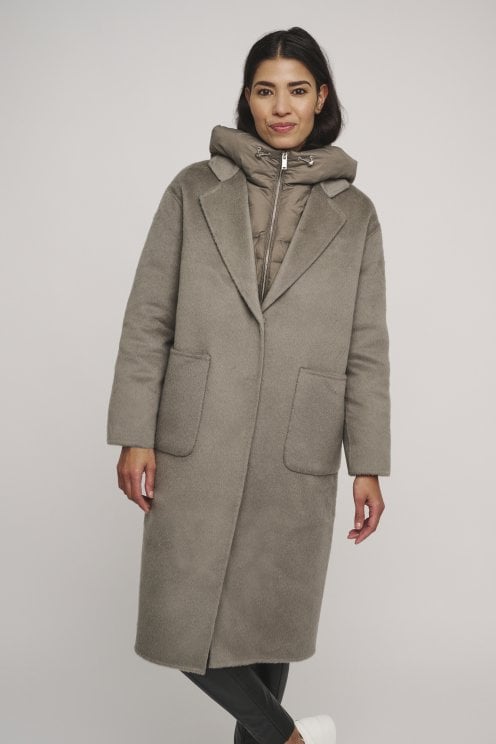Reni Wool Coat With Removable Jacket Dark Artichoke