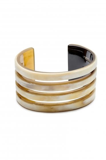 Ribbed Horn Cuff White/natural