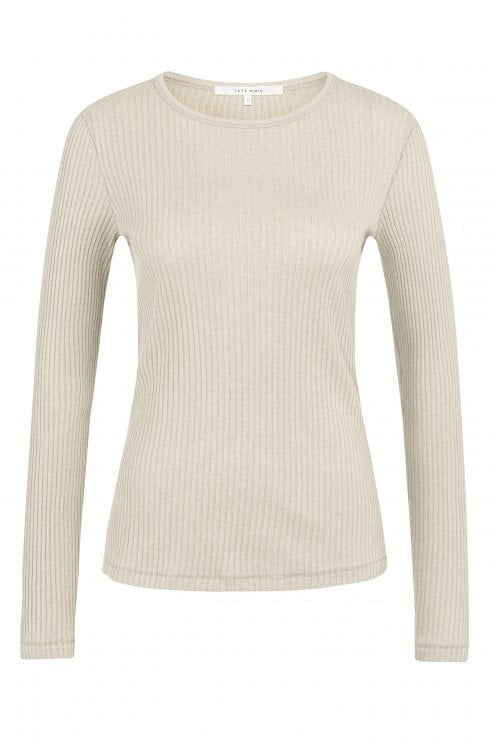 Ribbed Long Sleeve Top Oxford Tan Brown