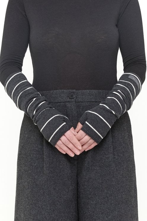 Riga Soft Knit Wrist Warmers Carbone