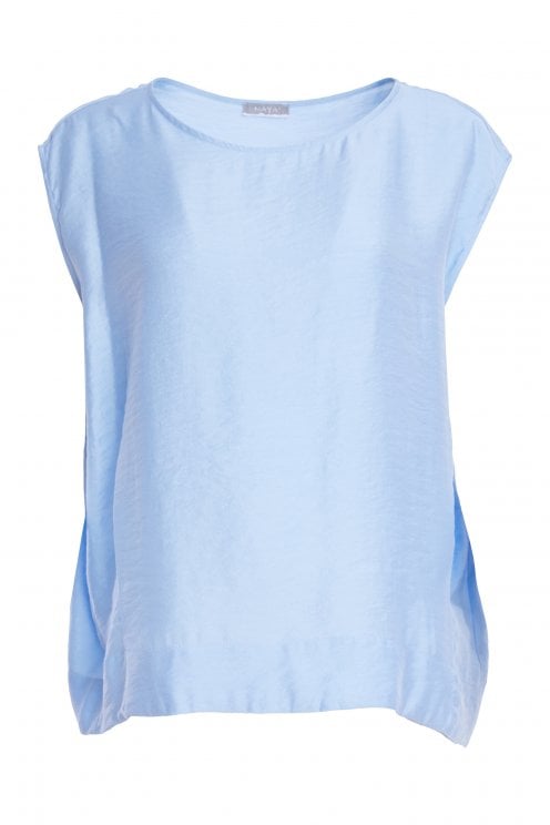 Round Neck Sleeveless Top Blue