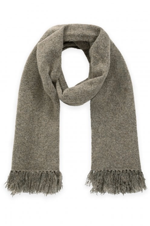 Scarf With Fringe Edges Teak Brown Mel