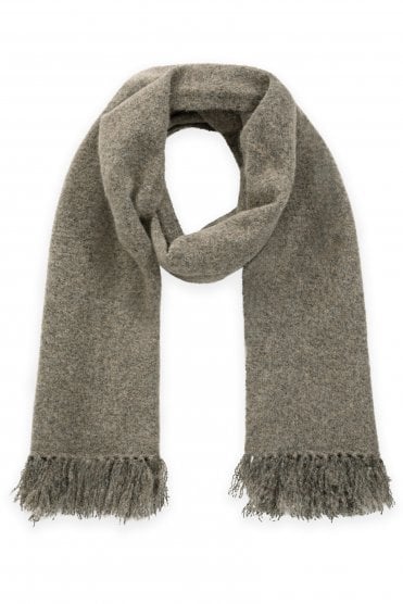 Scarf With Fringe Edges Teak Brown Mel