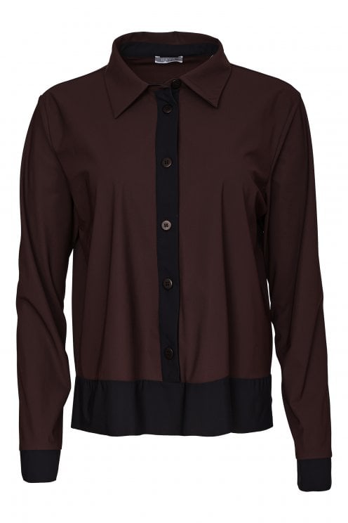 Shirt With Button Front Choko/black
