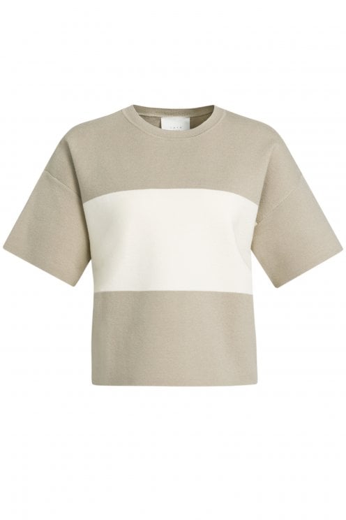 Short Sleeve Knitted Top Cashmere Grey