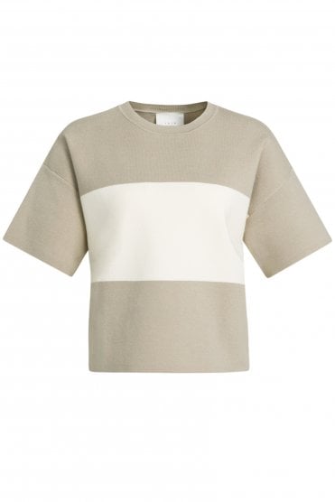 Short Sleeve Knitted Top Cashmere Grey