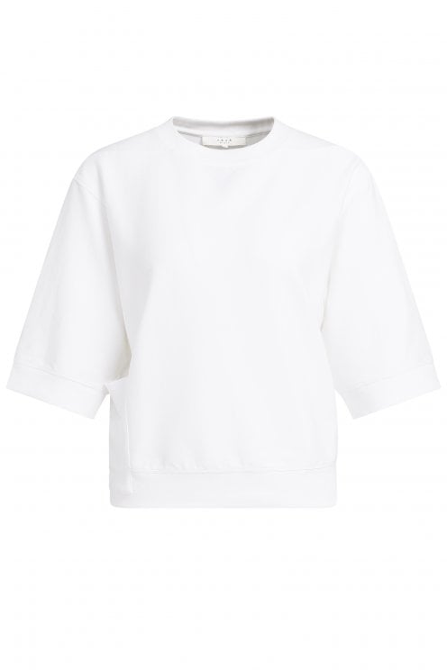 Short Sleeve Rib Top Pure White