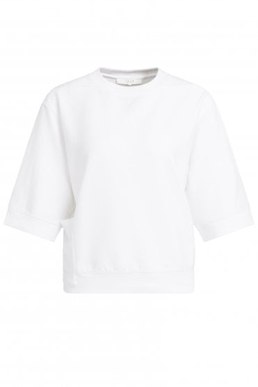 Short Sleeve Rib Top Pure White