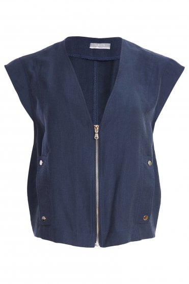 Short V-neck Zip Top Eclipse