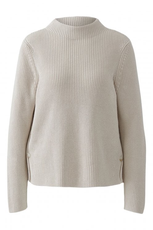 Side Button Pullover Light Beige Mel