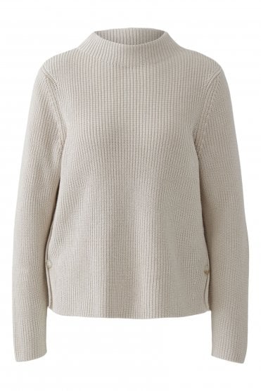 Side Button Pullover Light Beige Mel