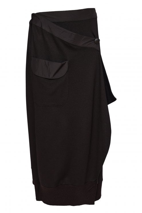Skirt With Button Frill Black