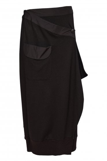 Skirt With Button Frill Black