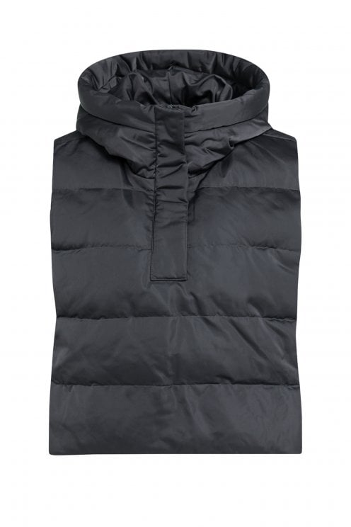 Sleeveless Padded Body Warmer Hole Black