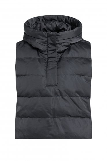 Sleeveless Padded Body Warmer Hole Black