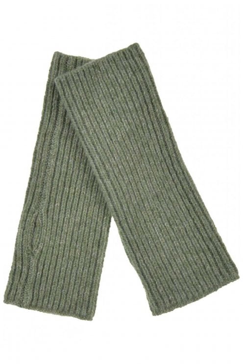 Soft Shimmer Knitted Cuffs Pine Green