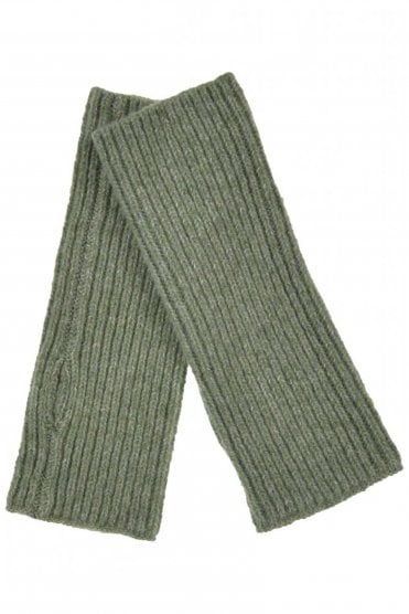 Soft Shimmer Knitted Cuffs Pine Green