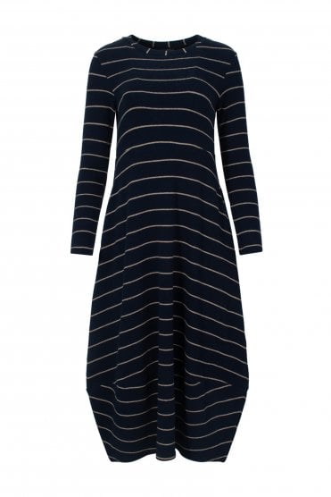 Soft Stripe Coccoon Dress Oceano