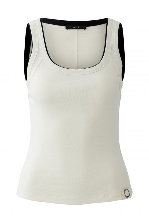 Sporty Vest Top Off White/black