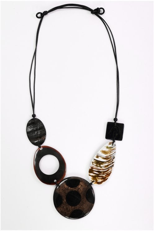 Spot Necklace Black/sand