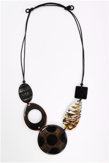 Spot Necklace Black/sand