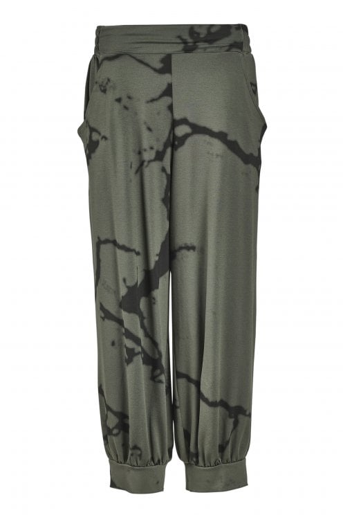Stain Jersey Wide Leg Pants Olive