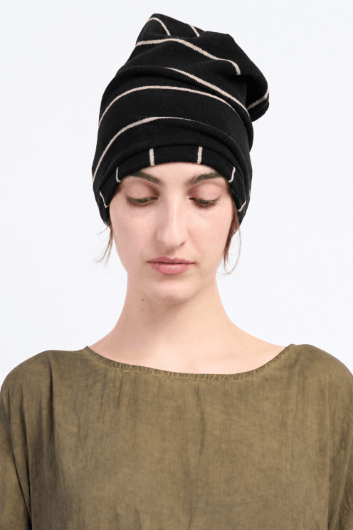 Stripe Fleece Beanie