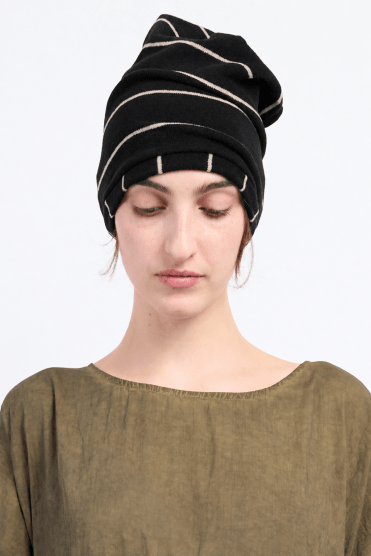 Stripe Fleece Beanie